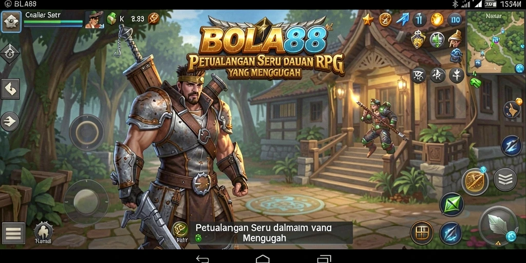 Screenshot menampilkan momen seru dalam permainan RPG BOLA88.