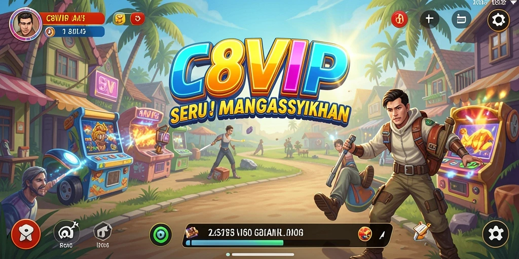 Screenshot gameplay C8VIP yang penuh warna dan seru.