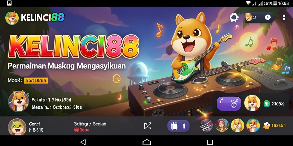 Tampilan gameplay menarik pada KELINCI88 dengan banyak variasi musik.