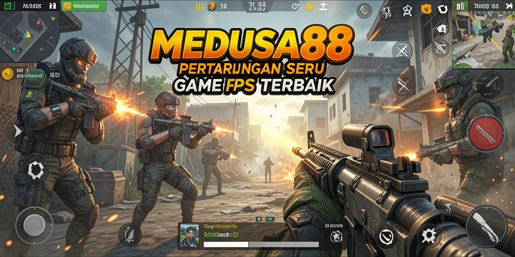 Tampilan seru gameplay MEDUSA88 dengan pertempuran intens.