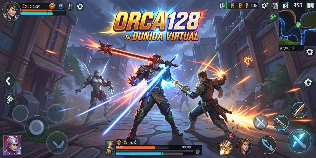 Tampilan gameplay menegangkan dan penuh aksi dalam ORCA128.