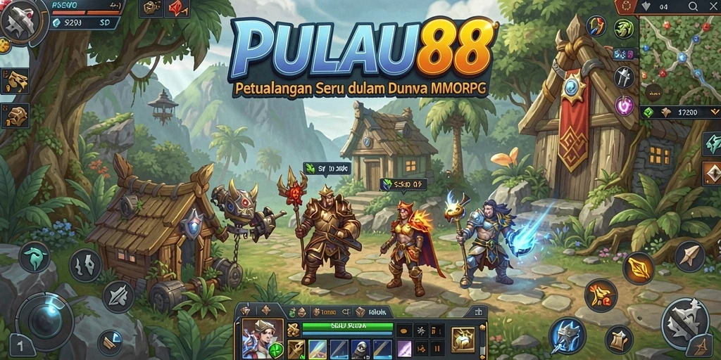 Gameplay seru di PULAU88 dengan pemain yang berinteraksi dan bertarung.