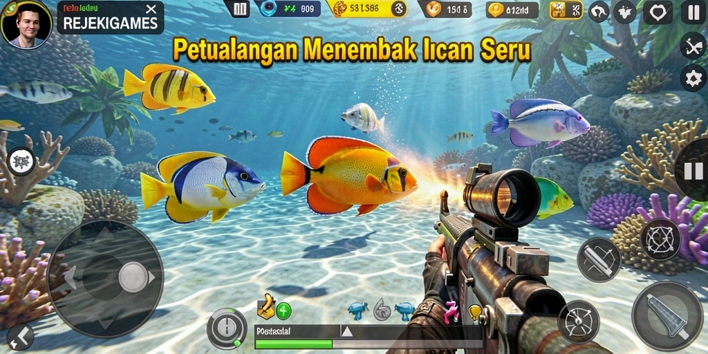 Gameplay seru menembak ikan di REJEKIGAMES.