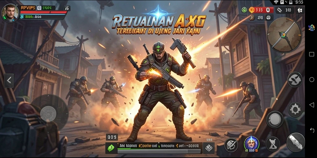 Tampilan gameplay mendebarkan dari RPVIP5 yang penuh aksi.