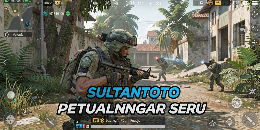 Tampilan gameplay mendebarkan dalam SULTANTOTO dengan aksi tembak menembak intens.